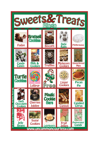 Christmas Sweets and Treats Bingo Game