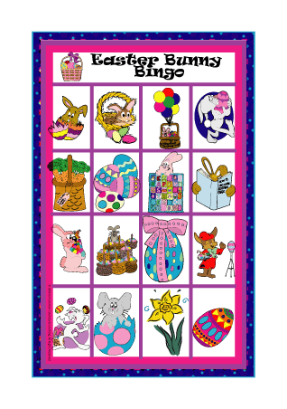 easter bunny. Easter Bunny Bingo Game