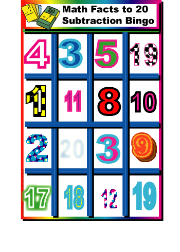 Math Facts Subtraction Bingo