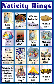Nativity Bingo Game