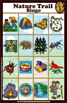 Nature Trail Bingo Game