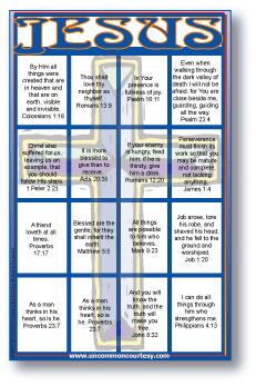 Jesus Bible Verses Bingo