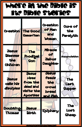 Where in the Bible Is It? Bible Stories Bingo Game