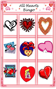 All Hearts Bingo Game