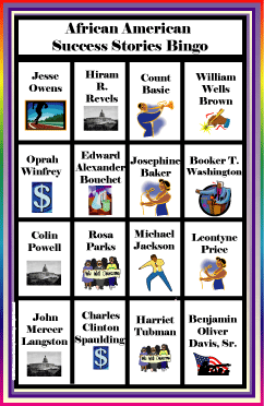 African American Success Stories Bingo Game