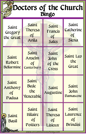 Doctors of the Catholic Church Bingo