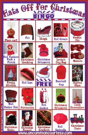 Hats Off for Christmas Bingo Game