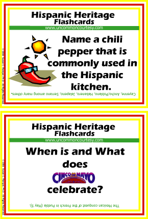 Hispanic Heritage Diversity Flashcards