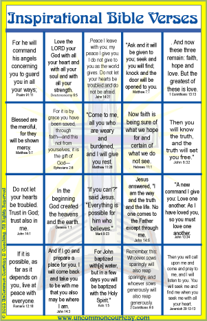 Inspirational Bible Verses Bingo in English