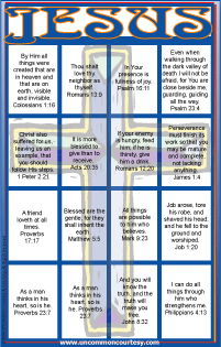 Jesus Bible Verses Bingo