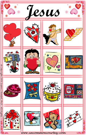 Jesus Valentine Bingo Game - Valentine's Day Bingo