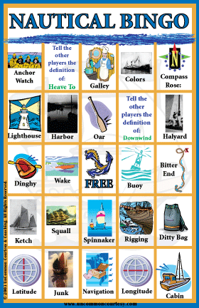 Nautical Bingo Game