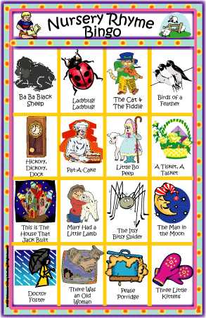 Nursery Rhyme Bingo Game