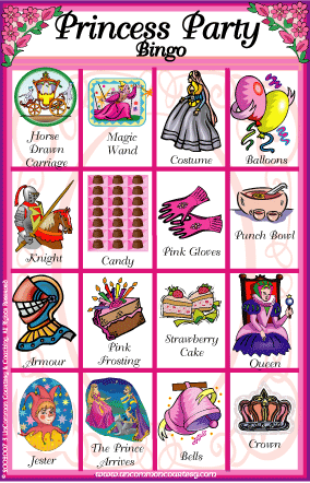 Princess Party Bingo Game