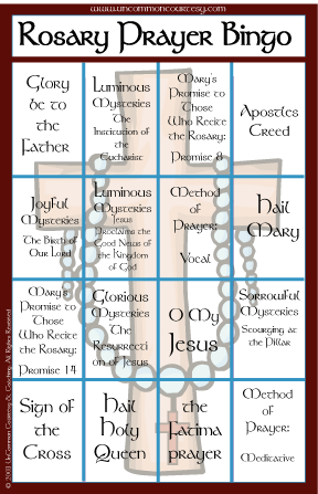 Rosary Prayer Bingo