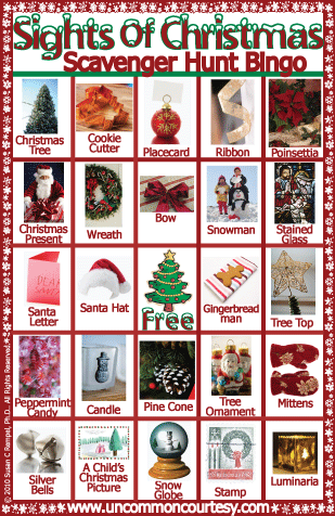 Christmas Scavenger Hunt Bingo