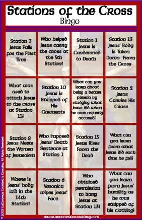 Stations of the Cross Bingo