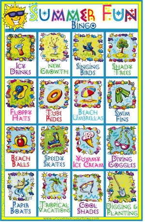 Summer Fun Bingo Game