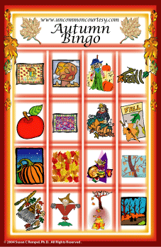 Fall,Autumn, or Harvest Bingo Game