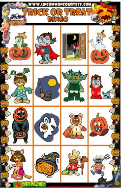 Trick or Treat Halloween Bingo Game
