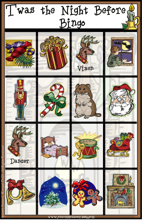 Twas the Night Before Christmas Bingo Game