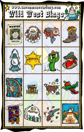 Wild West Bingo Game