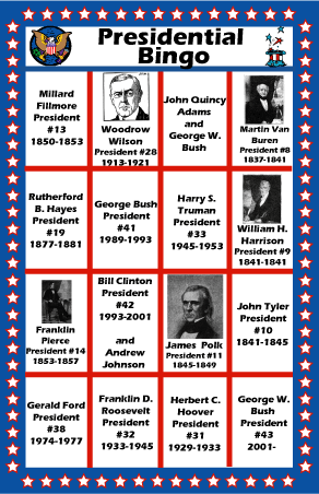 Printable Presidential Bingo Game at UnCommonCourtesy.com!