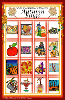 Fall or Autumn Bingo Game