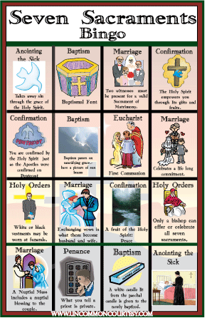 Seven Sacraments Bingo